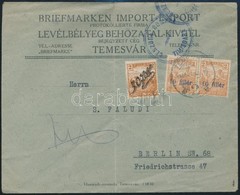1919 Levél 3 Bélyeges Bérmentesítéssel Temesvárról Berlinbe, Cenzúrázva / Cover With 3 Stamps From Temesvár To Berlin, C - Autres & Non Classés
