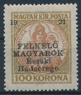 * Nyugat-Magyarország V. 1921 Koronás Madonna 100K, Halvány Falcnyommal (**60.000) / Mi 58 Light Hinge. Signed: Bodor - Sonstige & Ohne Zuordnung
