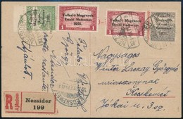1921 Ajánlott Levelezőlap 4 Klf Nyugat-Magyarország V. Kiadású Bélyeggel Nezsiderről Küldve Kecskemétre, Első Napi Felha - Andere & Zonder Classificatie