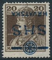 ** 1918 Károly 20f Fordított Felülnyomással / Mi 85 Inverted Overprint. Signed: Bodor - Altri & Non Classificati