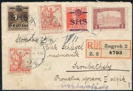 1919 Ajánlott Levél Magyar - SHS - Jugoszláv Vegyes Bérmentesítéssel / Registered Cover With Mixed Franking 'ZAGREB' -Sz - Otros & Sin Clasificación