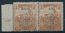 ** 1919 Arató 2f Pr, 'ANI' Tévnyomat / Mi 26 I. Pair With Plate Variety. Signed: Bodor - Altri & Non Classificati