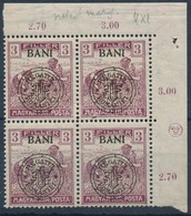 ** 1919 Arató 3f Négyestömb, Benne Tévnyomat / Mi 27 I. Block Of 4 With Plate Variety. Signed: Bodor - Other & Unclassified