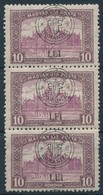 ** 1919 Parlament 10K Hármascsík, LFI Tévnyomat / Mi 44 I Stripe Of 3 With Plate Vaierty. Signed: Bodor - Sonstige & Ohne Zuordnung