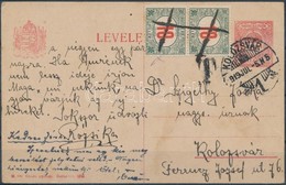 1919 Kolozsvár Helyi Levelezőlap 2 X 10f Portóval, Az Egyiken Törött 'G' Betű A Magyar Szóban / Cluj-Napoca Local Postca - Otros & Sin Clasificación