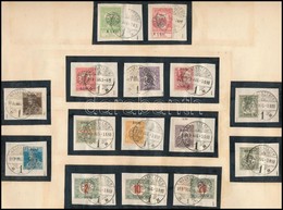 1919 32 Klf Bélyeg Kivágásokon, Emléklapra Felragasztva / 32 Different Stamps On Cuttings, On Souvenir Card  'NAGYSZEBEN - Otros & Sin Clasificación