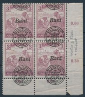 ** 1919 Arató 3f 4-es Tömb Elcsúszott Felülnyomással / Mi 27 II Block Of 4 With Shifted Overprint. Signed: Bodor - Autres & Non Classés