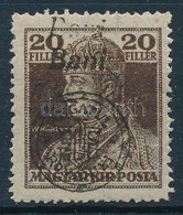 ** 1919 Károly 20f Dupla Felülnyomással / Mi 46 II. With Double Overprint. Signed: Bodor - Sonstige & Ohne Zuordnung