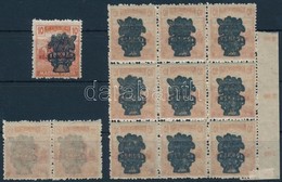 ** 1920 Búzakalász 10f 9-es Tömb Teljes Gépszínátnyomattal + Támpéldányok / Mi 297 Block Of 9 With Machine Offset - Other & Unclassified