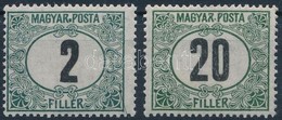 ** 1920 Magyar Posta Portó 2f és 20f, Pont A MAGYAR Után. / Postage Due Mi 52, 55, Dot Between 'R' And 'P' - Sonstige & Ohne Zuordnung