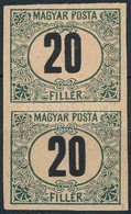 (*) 1920 Magyar Posta Portó 20f Próbanyomat Fogazatlan Pár Gumi és Vízjel Nélküli Papíron. / Mi 55 Imperforate Proof Pai - Other & Unclassified