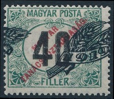 * 1920 Búzakalász Portó 20f, Látványosan Eltolódott Felülnyomás / Postage Due Mi 61, Strongly Shifted Overprint - Autres & Non Classés