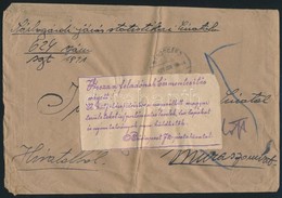 1921 Hivatalos Levél Sárbogárdról Az Időközben Jugoszláviához Csatolt Muraszombatra, Mivel Bérmentesítés Nélkül Adták Fe - Sonstige & Ohne Zuordnung
