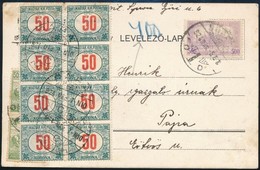 1924 Levelezőlap 600K Bérmentesítéssel, 5 X 50K Portóval / Postcard With 8 X 50K Posatge Due - Other & Unclassified