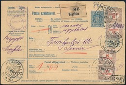 1924 Szelvényes Csomagszállító 24 X Hivatalos 50K Bérmentesítéssel / Parcel Card With 24 Official Stamps Franking 'HEGYF - Other & Unclassified