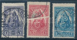 O 1926 Keskeny Madonna Sor, Mindegyik érték Papírránccal / Mi 427-429, Each Stamps With Paper Creases - Altri & Non Classificati