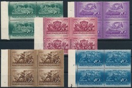 ** 1936 Budavár Sor ívszéli Négyestömbökben (12.000) / Mi 538-542 Blocks Of 4 - Autres & Non Classés