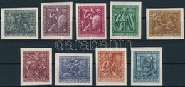 ** 1943 Hadigondozás Vágott Sor (60.000) / Mi 722-730 Imperforate Set - Sonstige & Ohne Zuordnung