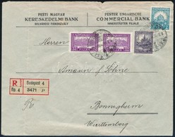 1927 Ajánlott Levél 4 Perfin Bélyeggel, PMKB Céglyukasztással / Registered Cover With 4 Perfin Stamps - Otros & Sin Clasificación