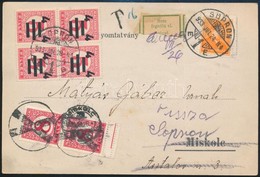 1933 Dekoratív Portózású Levelezőlap Sopronból Miskolcra, Visszaküldve / Postcard With Postage Due, Returned - Sonstige & Ohne Zuordnung