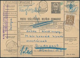 1942 Teljes Szállítólevél Magyar-rutén Kétnyelvű 'SZOLYVA' Bélyegzéssel / Complete Parcel Card With Bilingual Cancellati - Sonstige & Ohne Zuordnung