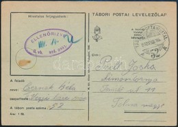 1940 Tábori Posta Levelezőlap A Vegyiharc Századtól / Field Postcard 'II. Vh. Szd. Pság.' + 'TP 52 A' - Sonstige & Ohne Zuordnung