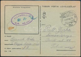 1940 Tábori Posta Levelezőlap A Vegyiharc Századtól / Field Postcard 'II. Vh. Szd. Pság.' + 'TP 52 A' - Other & Unclassified