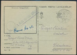 1940 Tábori Posta Levelezőlap / Field Postcard ' M.KIR. 20/3 KLGS. MUNKÁS SZÁZAD' + 'TP 58' - Other & Unclassified
