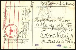 1940 Cenzúrás Képeslap A Püspöknádasdi Lengyel Menekülttáborból Krakkóba / Censored Postcard From Polish Refugee Camp  P - Autres & Non Classés