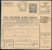 1942 Csomagszállító ISZKA Kétnyelvű Bélyegzéssel, Munkaszolgálatos Zászlóalj Nyugta Csatolmánnyal / Parcel Card With Bil - Sonstige & Ohne Zuordnung
