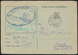 1943 Magánkiadású Tábori Posta Képeslap érdekes Figurás Cenzúra Bélyegzéssel / Field Postcard 'TP 94 A' - Sonstige & Ohne Zuordnung