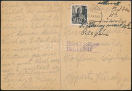 1944 Levelezőlap A Sárvári Gettóból Újpestre, Cenzúrázva / Censored Postcard From The Sárvár Ghetto To Ujpest - Otros & Sin Clasificación