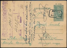 1945 Díjjegyes Levelezőlap MÁNFA Postaügynökségi Bélyegzéssel és Kézi Dátummal / PS-card With Postal Agency Postmark And - Sonstige & Ohne Zuordnung