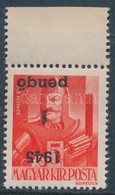 ** Nagyvárad I. 1945 1P/5f Fordított Felülnyomással / Inverted Overprint. Signed: Bodor - Sonstige & Ohne Zuordnung