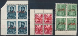 ** Rimaszombat I. 1945 3 Klf Négyestömb (28.800) / Blocks Of 4. Signed: Bodor - Autres & Non Classés