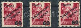 ** Ungvár 1945 Szent Margit 60/30f 3 Különféle Altípus / 3 Different Types. Signed: Bodor - Other & Unclassified