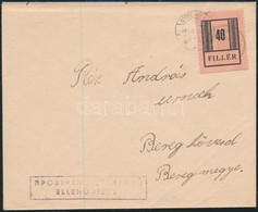 1944 Nyíregyháza I. 40f  Távolsági Levélen, Cenzúrázva / 40f On  Censored Cover, From Nyíregyháza To Beregkövesd - Altri & Non Classificati