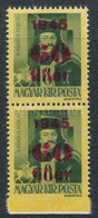 ** 1945 Kisegítő 60f/8f Pár, Alul Fogazatlan / Mi 794 Pair, Imperforate On Below - Autres & Non Classés