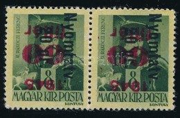 ** 1946 Betűs III. Nyomtatv.20g/60f/8f Pár Fordított Felülnyomással (32.000) / Mi 870 Pair With Inverted Overprint - Autres & Non Classés