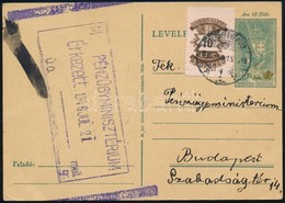 1946 (25. Díjszabás) Távolsági Levelezőlap 10 Ezer AP Illetékbélyeggel, Ekkor Csak A Vasútjubileum Sor Volt Forgalomban! - Andere & Zonder Classificatie