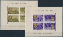 ** 1947 Roosevelt Fordított állású Kisívsor (130.000) / Mi 985-992 Tete Beche Mini Sheets (szokásos Apró Ráncok / Usual  - Autres & Non Classés