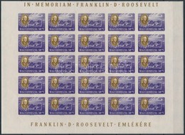 ** 1947 Roosevelt 50f Vágott 25-ös Teljes ív, Felül Néhány Miliméter Levágva, Ráncok  (225.000) / Mi 991 Imperforate Com - Sonstige & Ohne Zuordnung