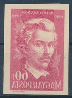 ** 1949 Petőfi Vágott 60f Teljes Gépszínátnyomattal, Látványos Darab! / Mi 1046 Imperforate Stamp With Machine Offset - Altri & Non Classificati