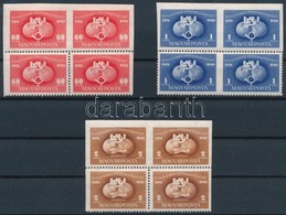 ** 1949 UPU D-C összefüggésű Négyestömbök / Mi 1056-1058 Blocks Of 4 D-C - Otros & Sin Clasificación