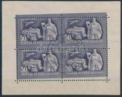 O 1949 Bélyegnap Kisív Gyönyörű Elfogazással / Mi 1065 Mini Sheet With Strongly Shifted Perforation - Sonstige & Ohne Zuordnung