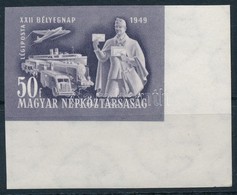 ** 1949 Bélyegnap ívsarki Vágott Bélyeg (20.000) / Mi 1065 Imperforate Corner Stamp - Sonstige & Ohne Zuordnung