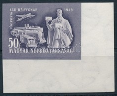 ** 1949 Bélyegnap ívsarki Vágott Bélyeg (20.000) / Mi 1065 Imperforate Corner Stamp - Altri & Non Classificati