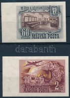 ** 1950 Bélyegmúzeum ívszéli Vágott Sor (16.000+) / Mi 1086-1087 Imperforate Margin Set - Altri & Non Classificati