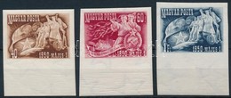 ** 1950 Május 1. ívszéli Vágott Sor (17.000) / Mi 1095-1097 Imperforate Margin Set - Sonstige & Ohne Zuordnung