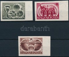 ** 1950 Szakszervezet ívszéli Vágott Sor (16.000) / Mi 1098-1100 Imperforate Margin Set - Autres & Non Classés